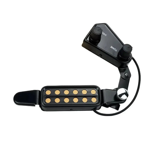 Transducer Soundhole Pickup with Tone and Volume Controller — 12‑Hole Magnetic Acoustic Guitar Pickup