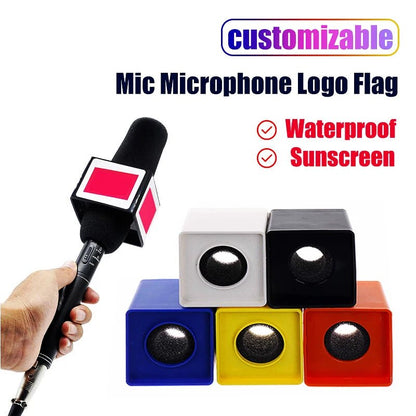 ABS Square Microphone Logo Flag Stand – Durable Cube Design for Interviews and KTV Use - ZAMAR AUDIO SOLUTIONS