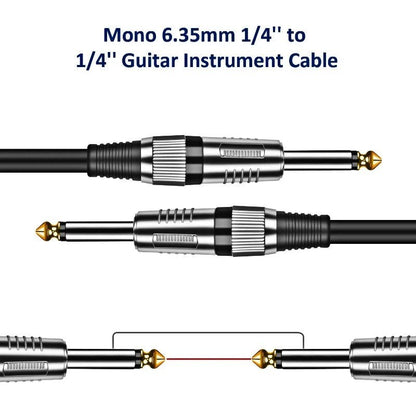 ack 6.5mm TS Guitar Cable Male To Male – 1/4 Inch Instrument Audio Cable, 6.5mm To 6.5mm Aux Cables for Electric Guitar, Mixer, AMP - ZAMAR AUDIO SOLUTIONS