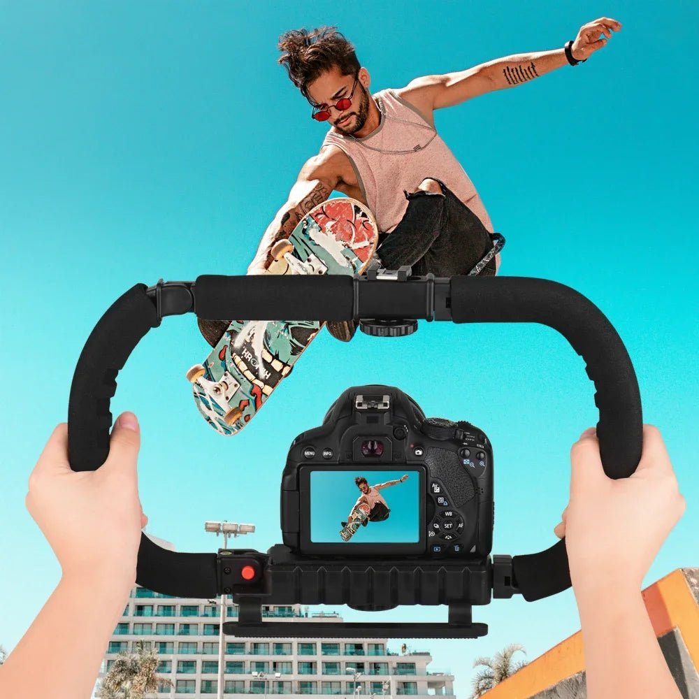 Action Stabilizer Grip Flash Bracket Holder – C-Shaped Handle for DSLR, Camcorder, Smartphones, Multi-Angle Filming, Professional Video Accessories - ZAMAR AUDIO SOLUTIONS