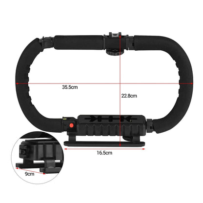 Action Stabilizer Grip Flash Bracket Holder – C-Shaped Handle for DSLR, Camcorder, Smartphones, Multi-Angle Filming, Professional Video Accessories - ZAMAR AUDIO SOLUTIONS