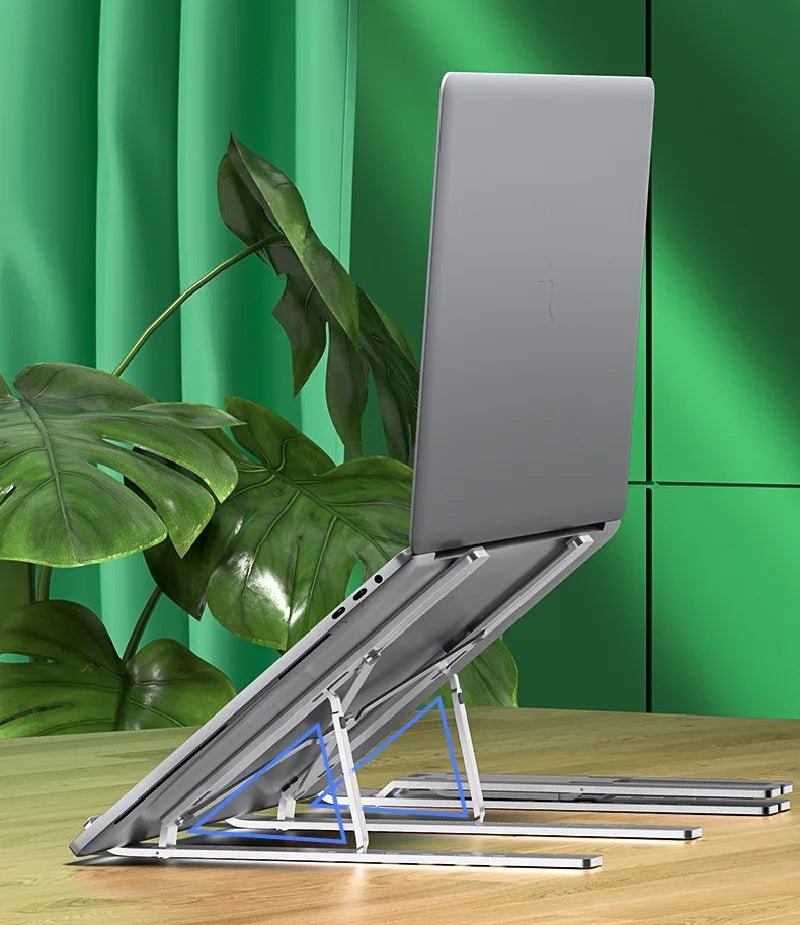 Adjustable Aluminum Laptop Stand – Lightweight, Foldable Desktop Holder for MacBook, Notebooks, Tablets & Cooling - ZAMAR AUDIO SOLUTIONS