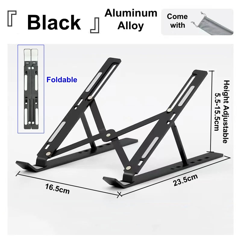 Adjustable Aluminum Laptop Stand – Lightweight, Foldable Desktop Holder for MacBook, Notebooks, Tablets & Cooling - ZAMAR AUDIO SOLUTIONS