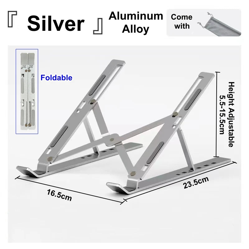 Adjustable Aluminum Laptop Stand – Lightweight, Foldable Desktop Holder for MacBook, Notebooks, Tablets & Cooling - ZAMAR AUDIO SOLUTIONS