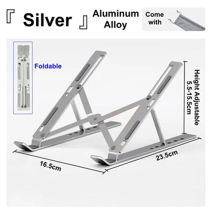 Adjustable Aluminum Laptop Stand – Lightweight, Foldable Desktop Holder for MacBook, Notebooks, Tablets & Cooling - ZAMAR AUDIO SOLUTIONS