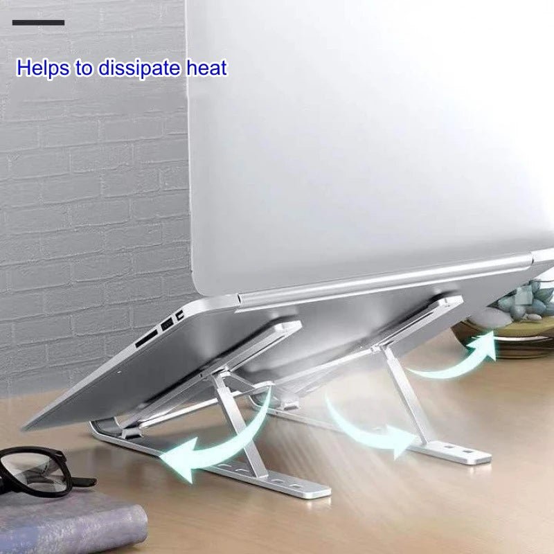 Adjustable Aluminum Laptop Stand – Lightweight, Foldable Desktop Holder for MacBook, Notebooks, Tablets & Cooling - ZAMAR AUDIO SOLUTIONS