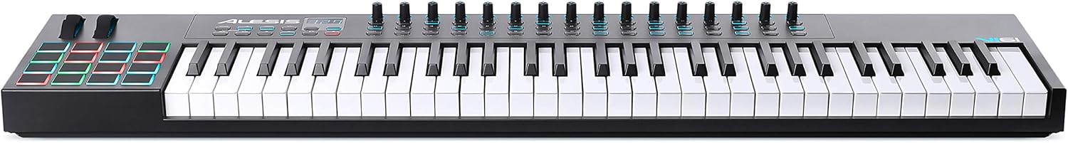 Alesis VI61 MIDI controller Kenya semi-weighted keys with aftertouch, side angle view