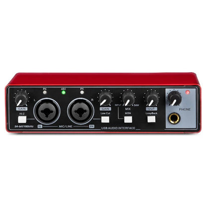 ALLOYSEED MD22 USB Audio Interface – 24-bit/192 kHz Sound Card for Guitar, Studio Monitoring