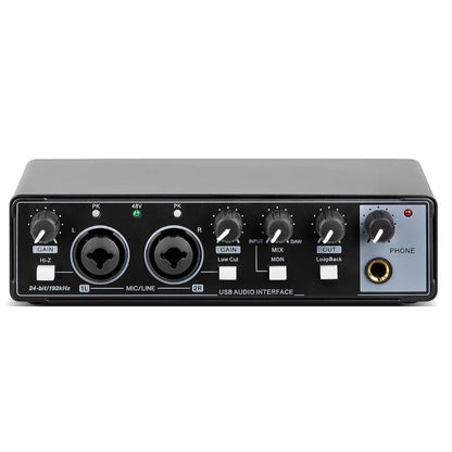ALLOYSEED MD22 USB Audio Interface – 24-bit/192 kHz Sound Card for Guitar, Studio Monitoring
