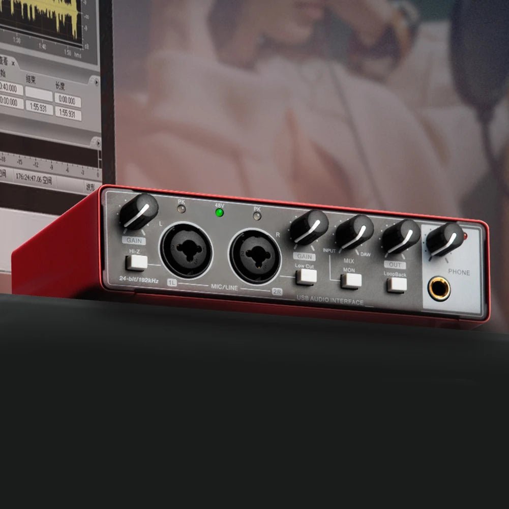 ALLOYSEED MD22 USB Audio Interface – 24-bit/192 kHz Sound Card for Guitar, Studio Monitoring