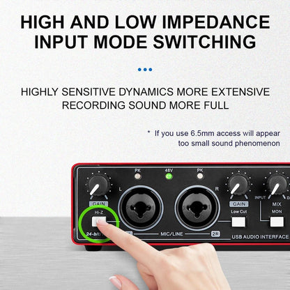 ALLOYSEED MD22 USB Audio Interface – 24-bit/192 kHz Sound Card for Guitar, Studio Monitoring