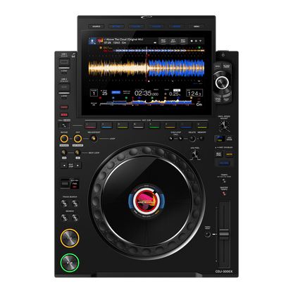 AlphaTheta CDJ-3000X pair front view — professional DJ multi-players