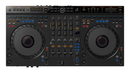 AlphaTheta DDJ-GRV6 DJ controller front view — 4-channel club-style layout