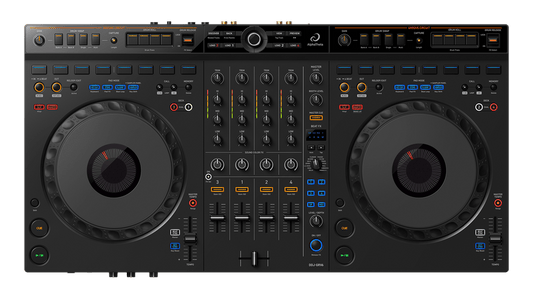AlphaTheta DDJ-GRV6 DJ controller front view — 4-channel club-style layout