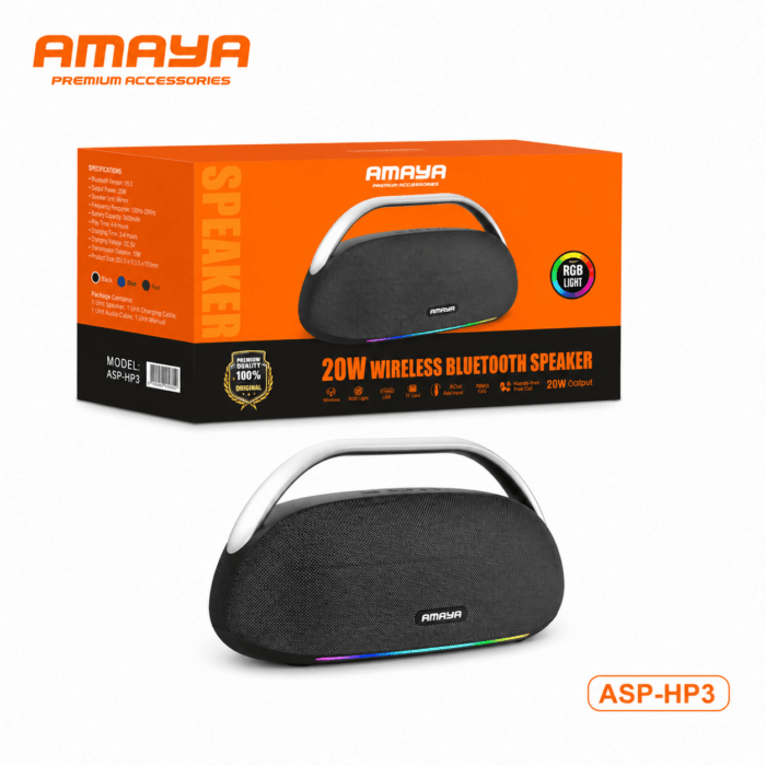 Amaya ASP HP3 Bluetooth speaker front view, portable wireless speaker Kenya
