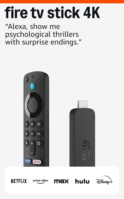 Amazon Fire TV Stick 4K with Alexa Voice Remote on a white background — available in Kenya