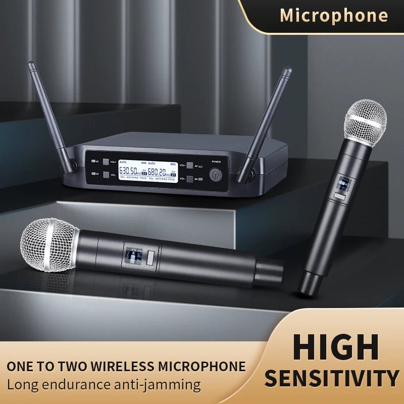 AOIEUUAI Wireless Handheld Microphone System – Matched Pair UHF Condenser Mics for Stage, Karaoke & Live Performances - ZAMAR AUDIO SOLUTIONS