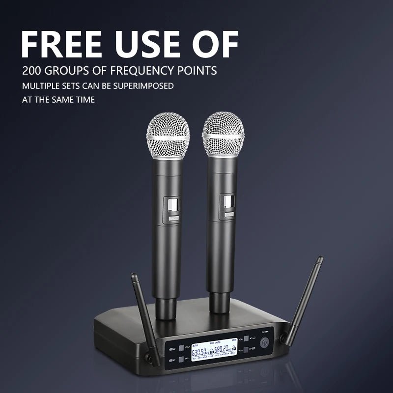 AOIEUUAI Wireless Handheld Microphone System – Matched Pair UHF Condenser Mics for Stage, Karaoke & Live Performances - ZAMAR AUDIO SOLUTIONS