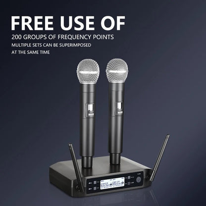 AOIEUUAI Wireless Handheld Microphone System – Matched Pair UHF Condenser Mics for Stage, Karaoke & Live Performances - ZAMAR AUDIO SOLUTIONS