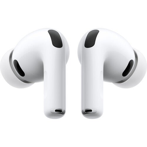 Apple AirPods Pro 3 Kenya USB-C — front close-up of both earbuds showing mesh grilles and stem design