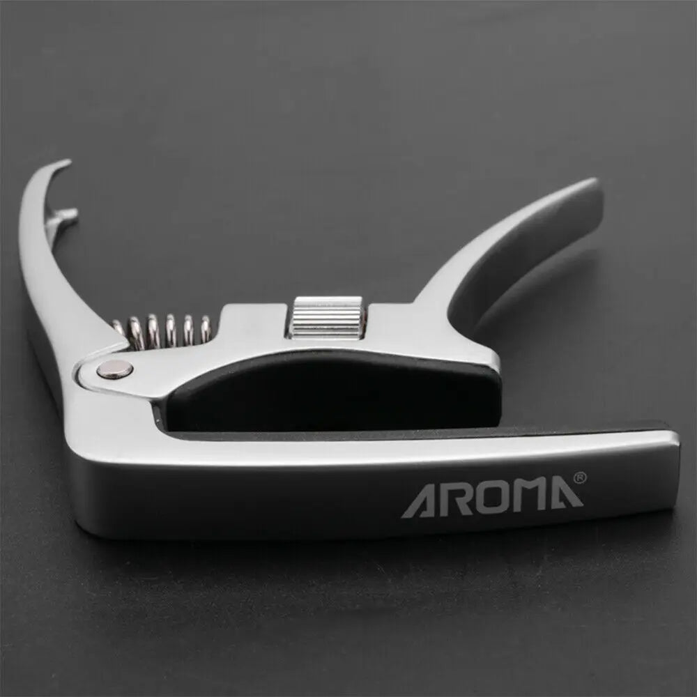Aroma AC-30 Guitar Capo – Adjustable Pressure Tension Capo for Acoustic and Electric Guitars, High-Grade Metal, Silver - ZAMAR AUDIO SOLUTIONS
