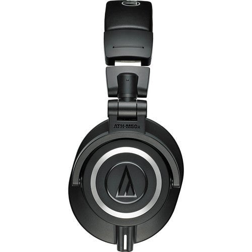 Audio-Technica ATH-M50x Kenya direct side view showing earcup, ATH-M50x model label, and detachable cable port