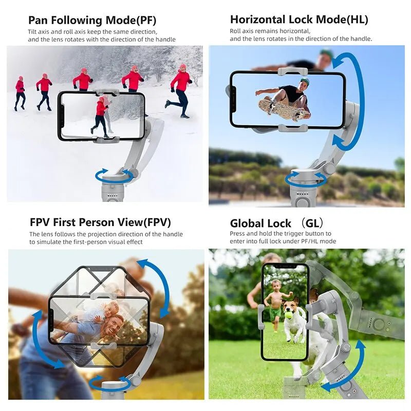 AXNEN HQ3 3 - Axis Gimbal Stabilizer – Handheld Smartphone Stabilizer for Smooth Video Recording, Vlogging, TikTok, and More - ZAMAR AUDIO SOLUTIONS