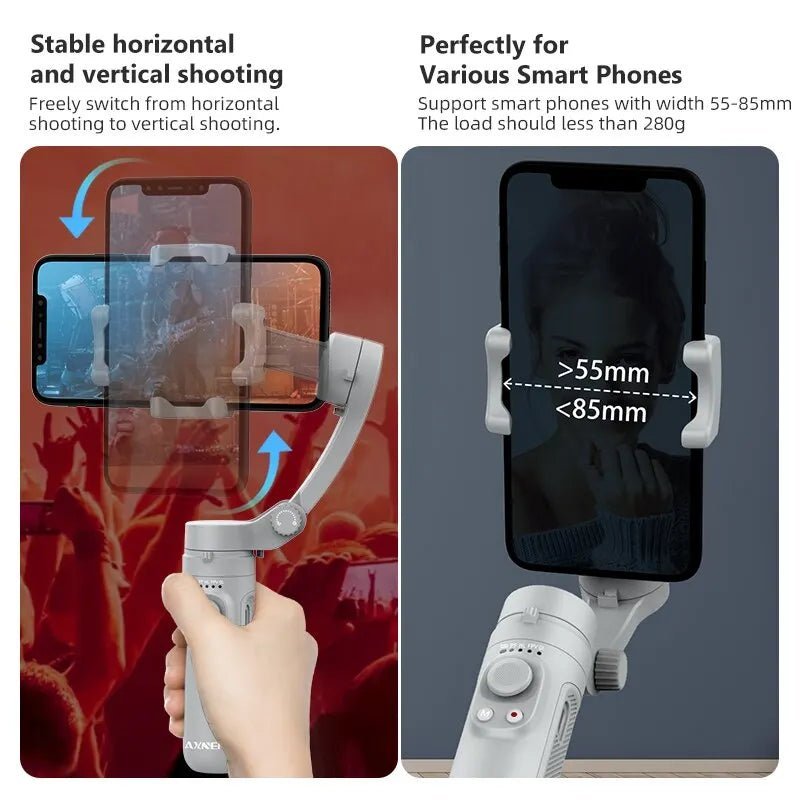 AXNEN HQ3 3-Axis Gimbal Stabilizer – Handheld Smartphone Stabilizer for Smooth Video Recording, Vlogging, TikTok, and More - ZAMAR AUDIO SOLUTIONS