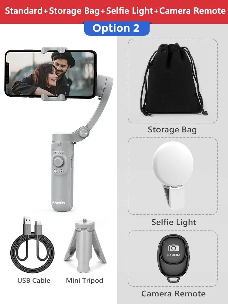 AXNEN HQ3 3 - Axis Gimbal Stabilizer – Handheld Smartphone Stabilizer for Smooth Video Recording, Vlogging, TikTok, and More - ZAMAR AUDIO SOLUTIONS
