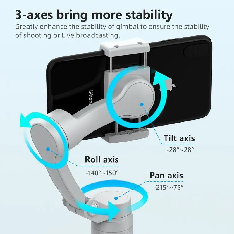 AXNEN HQ3 3-Axis Gimbal Stabilizer – Handheld Smartphone Stabilizer for Smooth Video Recording, Vlogging, TikTok, and More - ZAMAR AUDIO SOLUTIONS