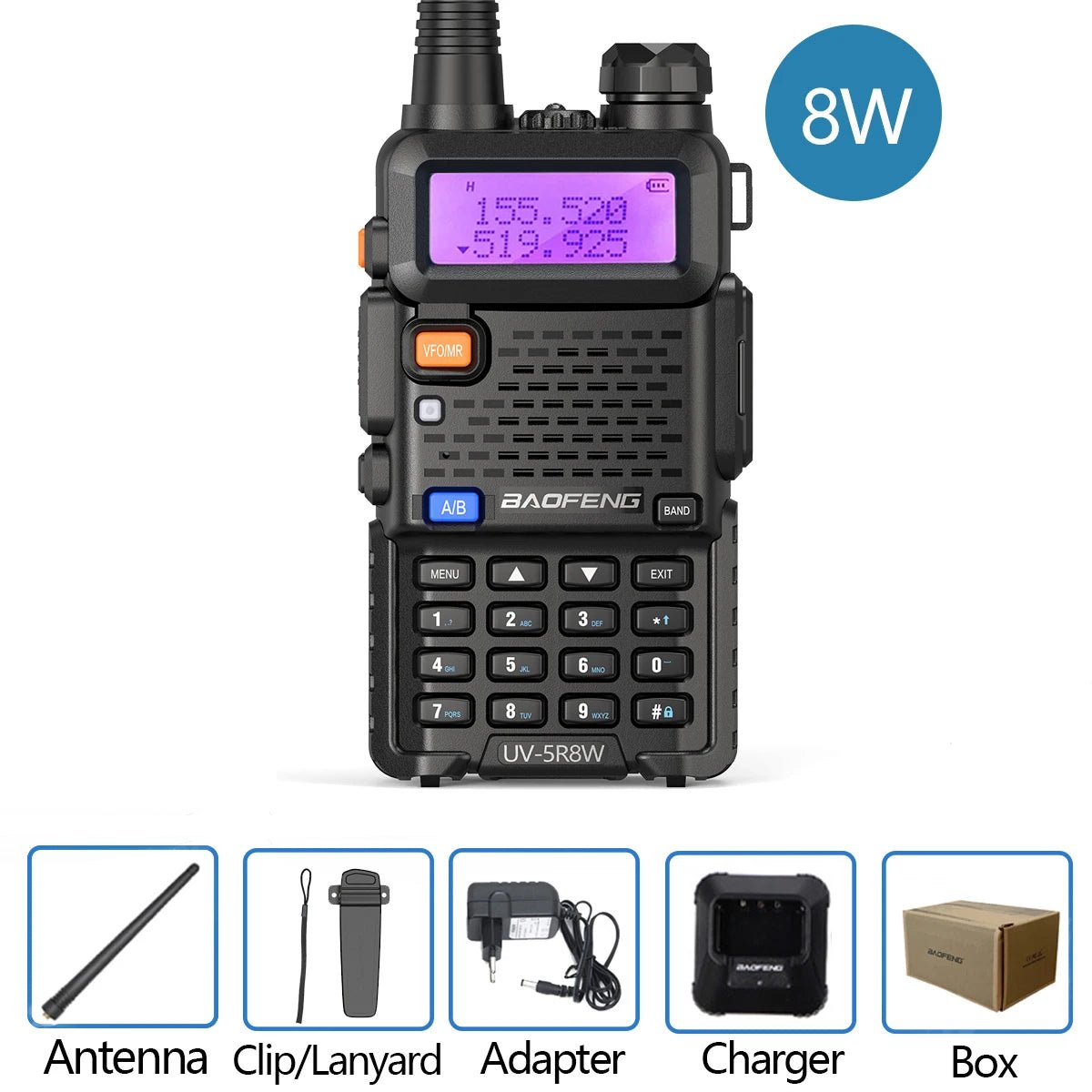 Baofeng UV-5R Dual Band Walkie Talkie – 5W/8W VHF UHF Handheld Transceiver with 128 Channels, FM Radio, and 1800mAh Battery for Staff Coordination and Crowd Control - ZAMAR AUDIO SOLUTIONS