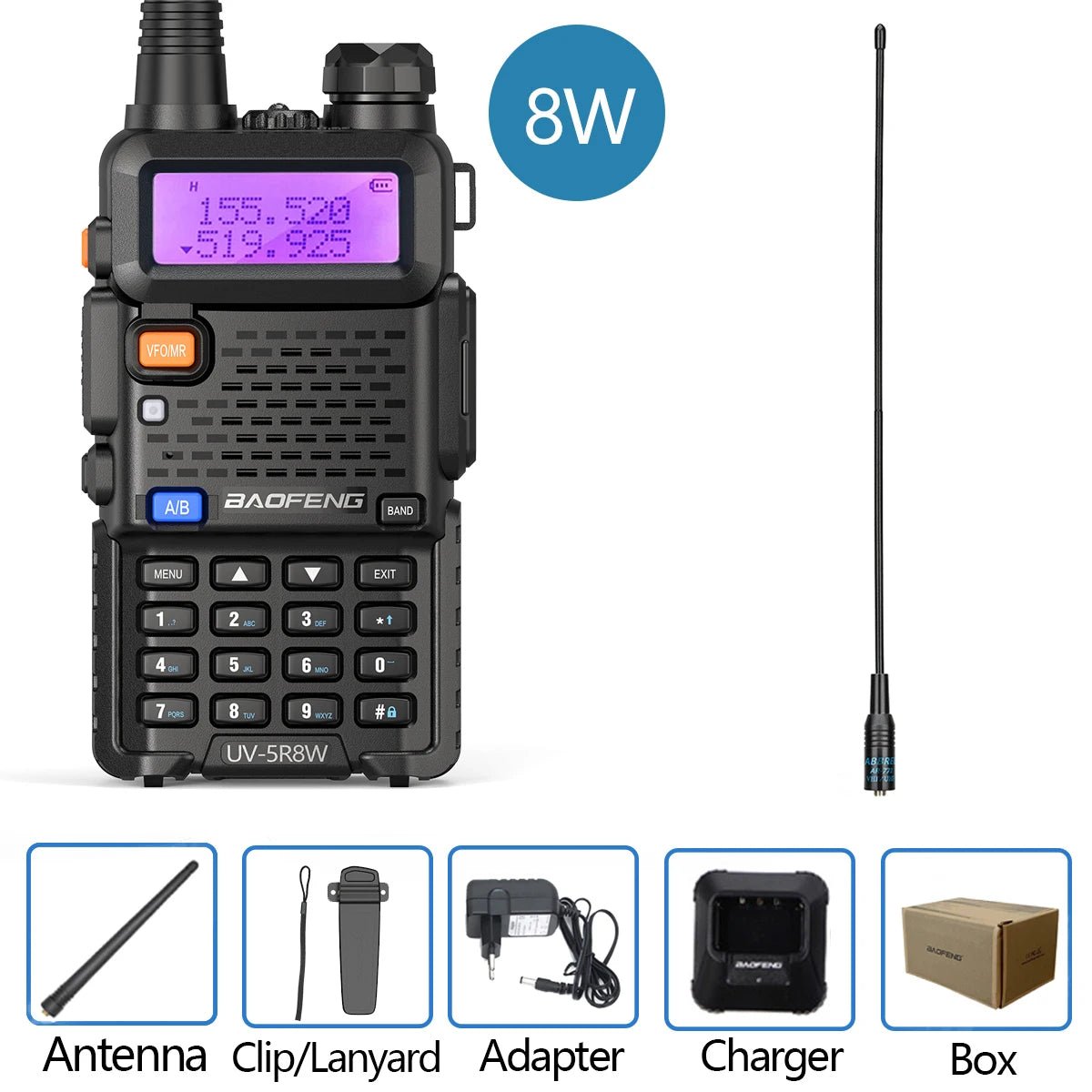 Baofeng UV - 5R Dual Band Walkie Talkie – 5W/8W VHF UHF Handheld Transceiver with 128 Channels, FM Radio, and 1800mAh Battery for Staff Coordination and Crowd Control - ZAMAR AUDIO SOLUTIONS