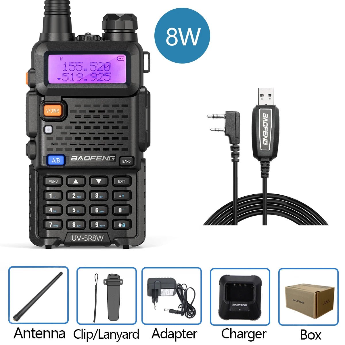 Baofeng UV - 5R Dual Band Walkie Talkie – 5W/8W VHF UHF Handheld Transceiver with 128 Channels, FM Radio, and 1800mAh Battery for Staff Coordination and Crowd Control - ZAMAR AUDIO SOLUTIONS