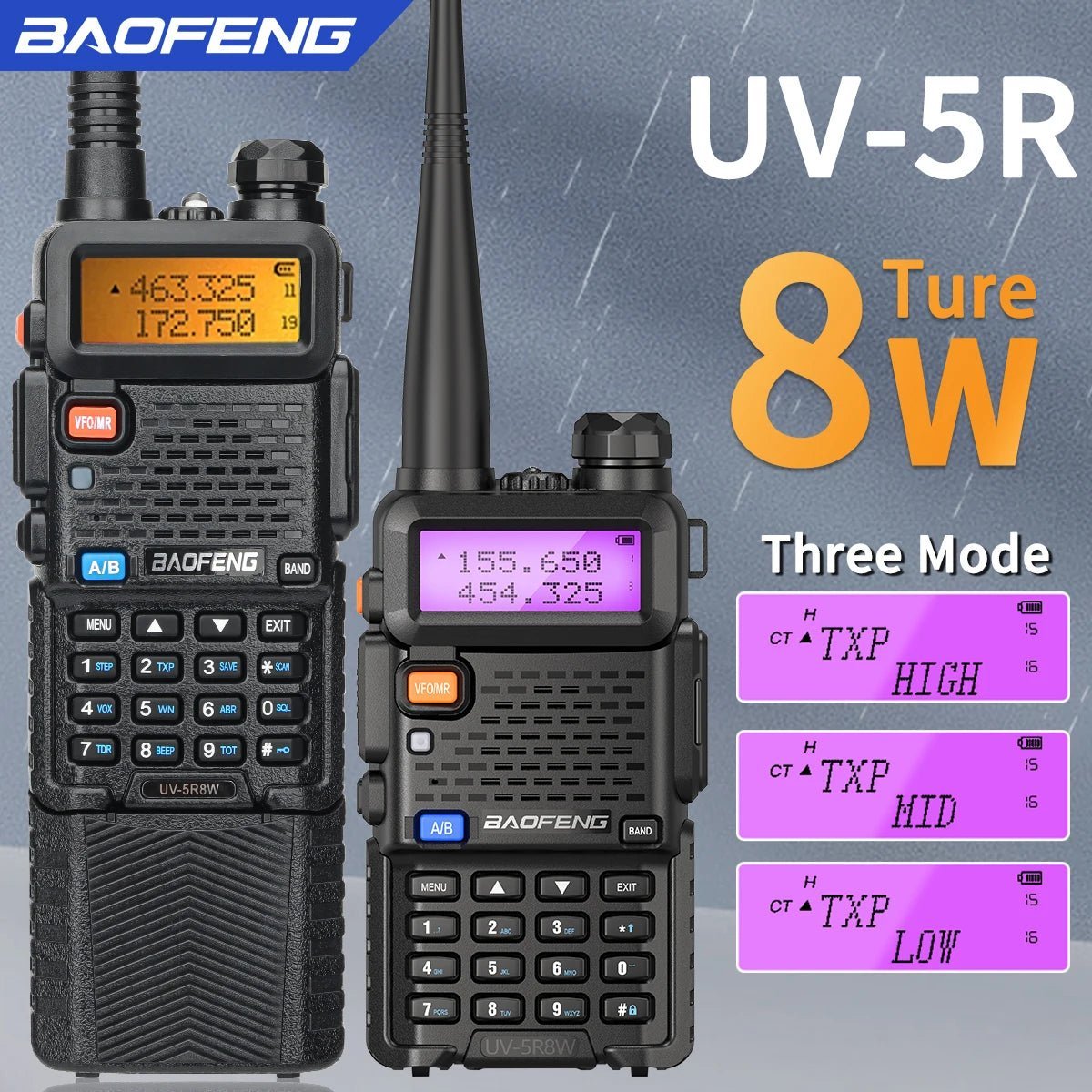 Baofeng UV-5R Dual Band Walkie Talkie – 5W/8W VHF UHF Handheld Transceiver with 128 Channels, FM Radio, and 1800mAh Battery for Staff Coordination and Crowd Control - ZAMAR AUDIO SOLUTIONS
