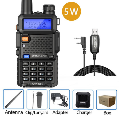 Baofeng UV-5R Dual Band Walkie Talkie – 5W/8W VHF UHF Handheld Transceiver with 128 Channels, FM Radio, and 1800mAh Battery for Staff Coordination and Crowd Control - ZAMAR AUDIO SOLUTIONS