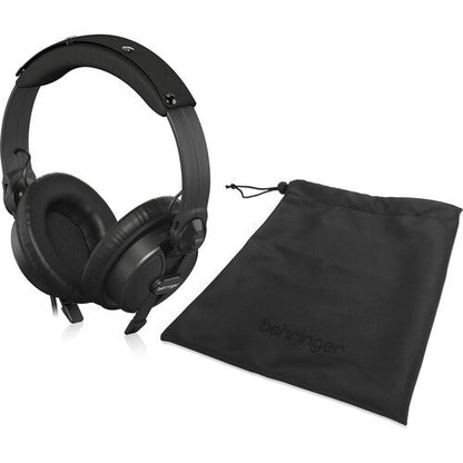 Behringer BH30 studio headphones Kenya shown with included black drawstring carry pouch for storage and transport