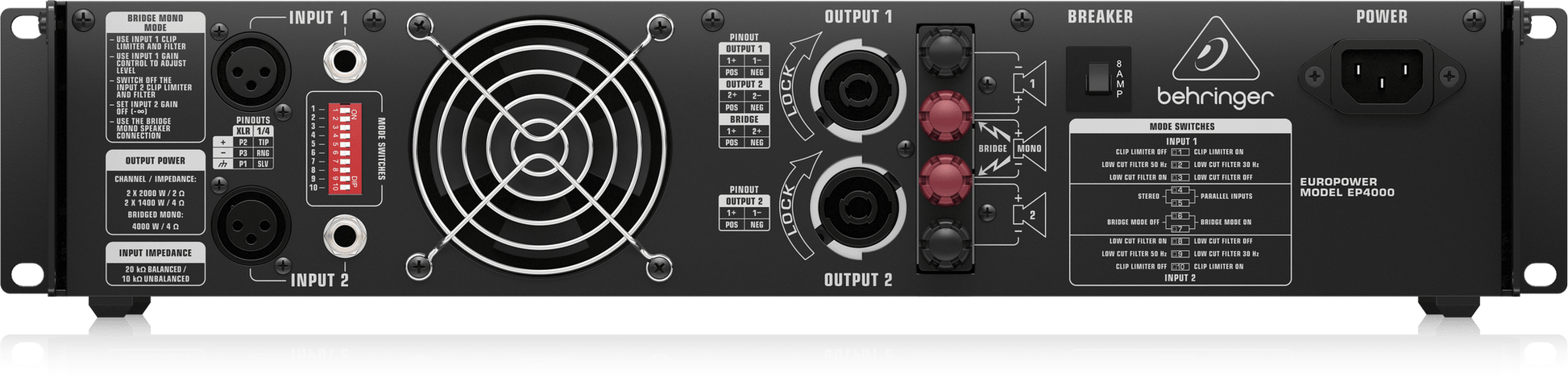 Behringer EP4000 Power Amplifier – High - Performance Stereo Amplifier with ATR Technology - ZAMAR AUDIO SOLUTIONS