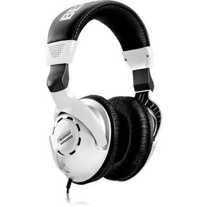 Behringer HPS3000 studio headphones Kenya — 3/4 front view, white and black closed-back design on white background