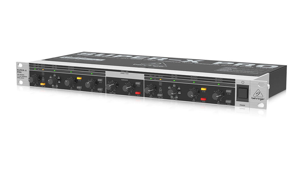 Behringer CX2310 active crossover Kenya front panel showing stereo 2-way mono 3-way controls