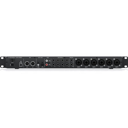 Behringer UMC1820 Kenya — rear panel showing TRS outputs, ADAT, SPDIF, MIDI I/O and USB port