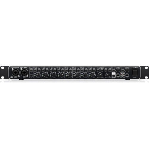 Behringer UMC1820 Kenya — full-width front panel view, 8 combo XLR/TRS inputs and monitor controls