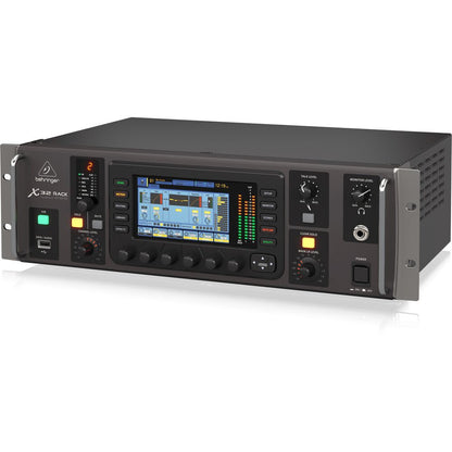 Behringer X32 RACK Kenya mixer, angled front-right view showing side vents and controls