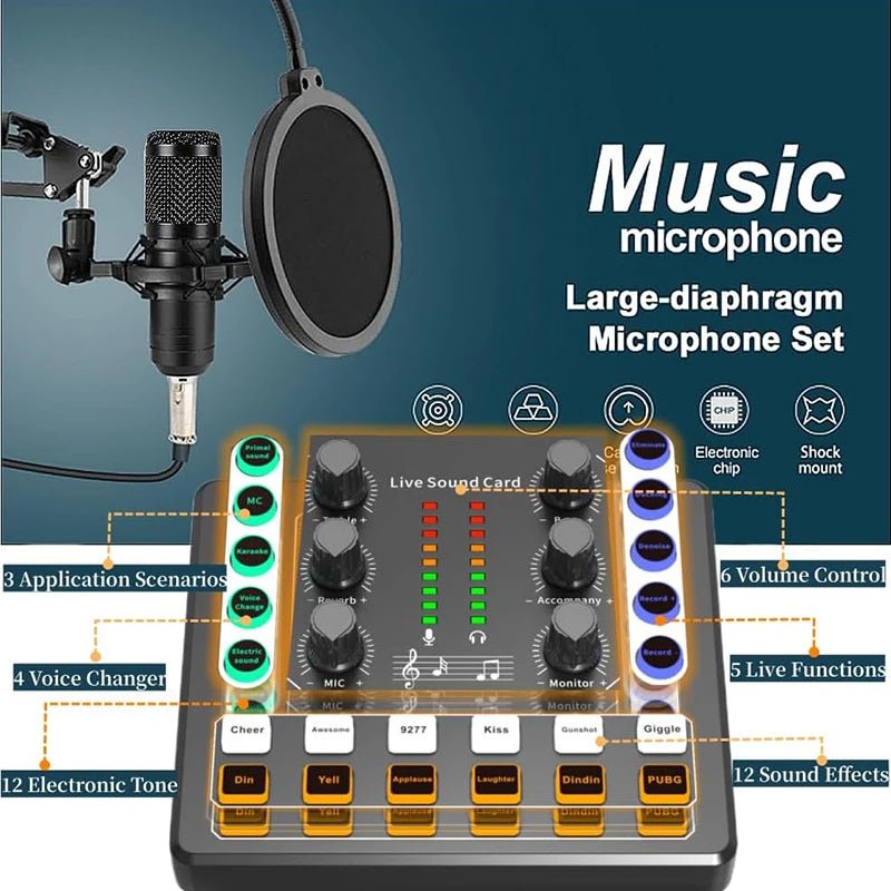 BM - 800 Recording Studio Package – Voice Changer & Live Sound Card Audio Interface for Live Streaming, YouTube, TikTok - ZAMAR AUDIO SOLUTIONS