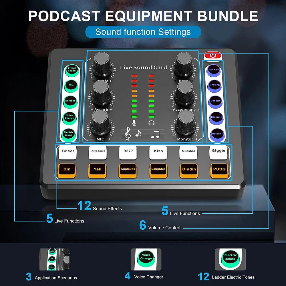 BM - 800 Recording Studio Package – Voice Changer & Live Sound Card Audio Interface for Live Streaming, YouTube, TikTok - ZAMAR AUDIO SOLUTIONS