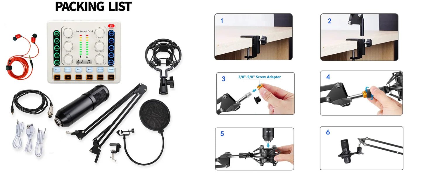 BM - 800 Recording Studio Package – Voice Changer & Live Sound Card Audio Interface for Live Streaming, YouTube, TikTok - ZAMAR AUDIO SOLUTIONS