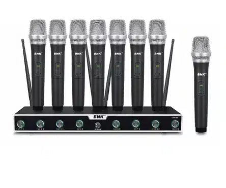 BNK 8800 8‑Channel UHF Wireless Microphone System — 4 Handheld + 4 Lapel Mics, LCD Receiver & Long‑Range Transmission - ZAMAR AUDIO SOLUTIONS