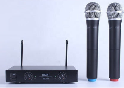 BNK BK801 - Dual Wireless Mic System (2 Handheld, Stage & Church)Wireless Microphone System