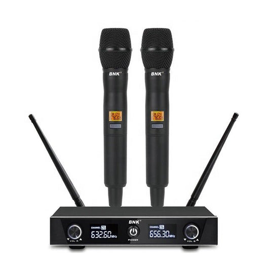BNK BK8200 Dual‑Channel UHF Wireless Microphone System — 2 Handheld Mics, LCD Receiver & Long‑Range Transmission - ZAMAR AUDIO SOLUTIONS