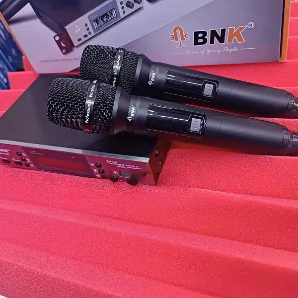 BNK BM 100 wireless microphone side profile showing build quality and grip, available in Kenya