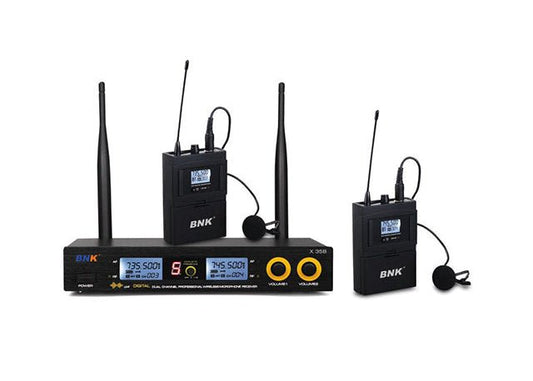 BNK X35B — Dual Wireless Lapel Microphone System (UHF, Hands‑Free) - ZAMAR AUDIO SOLUTIONS